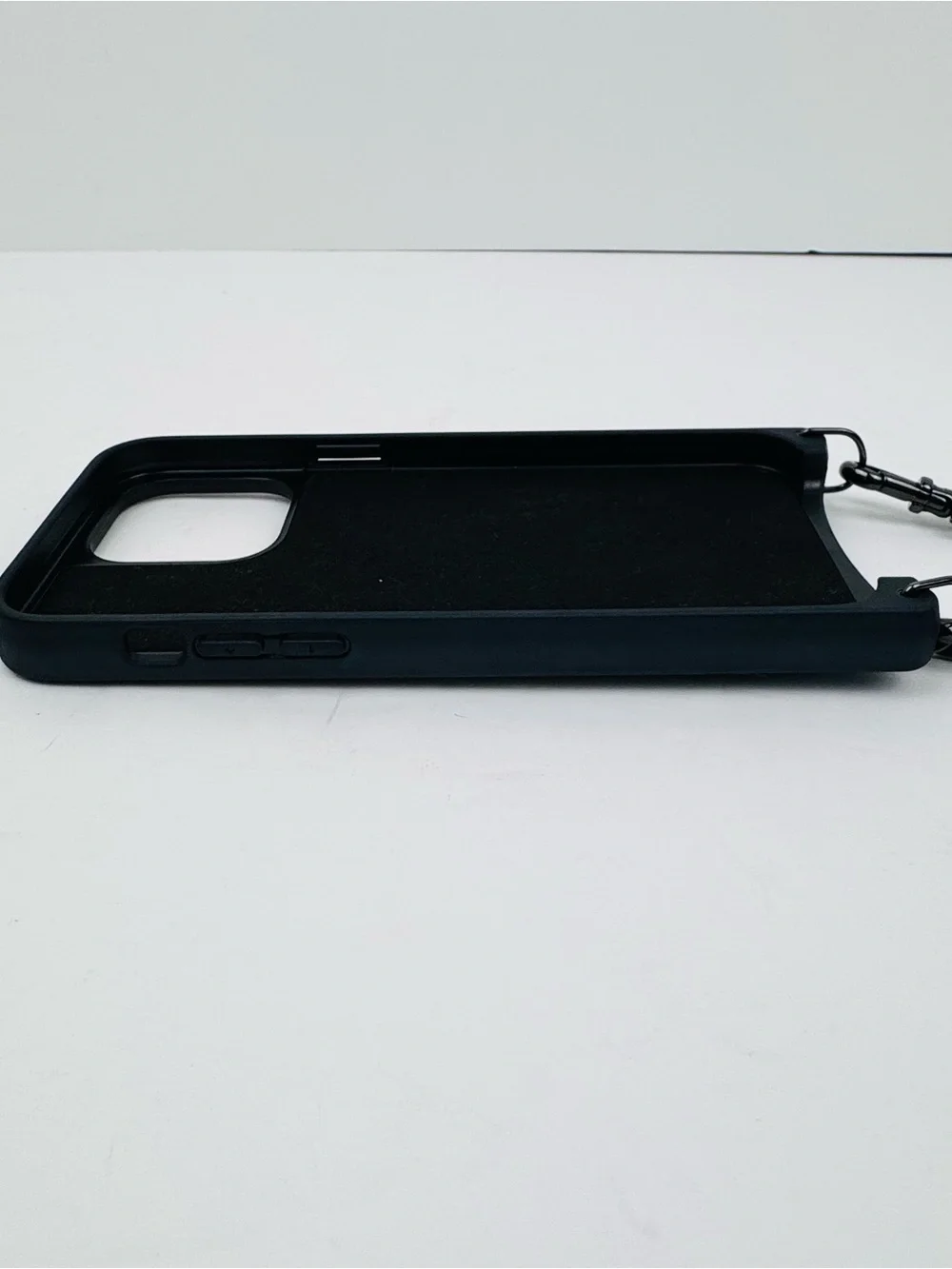 Bandolier Black Leather Crossbody Phone Case with Strap